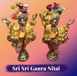 Brass Gaura Nitai Deities 5.25"